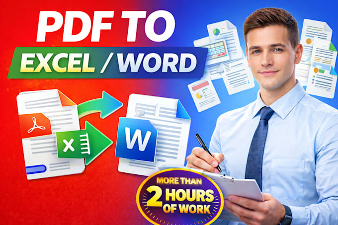 Convert pdf to excel or word manually with accuracy by Waris1205 | Fiverr