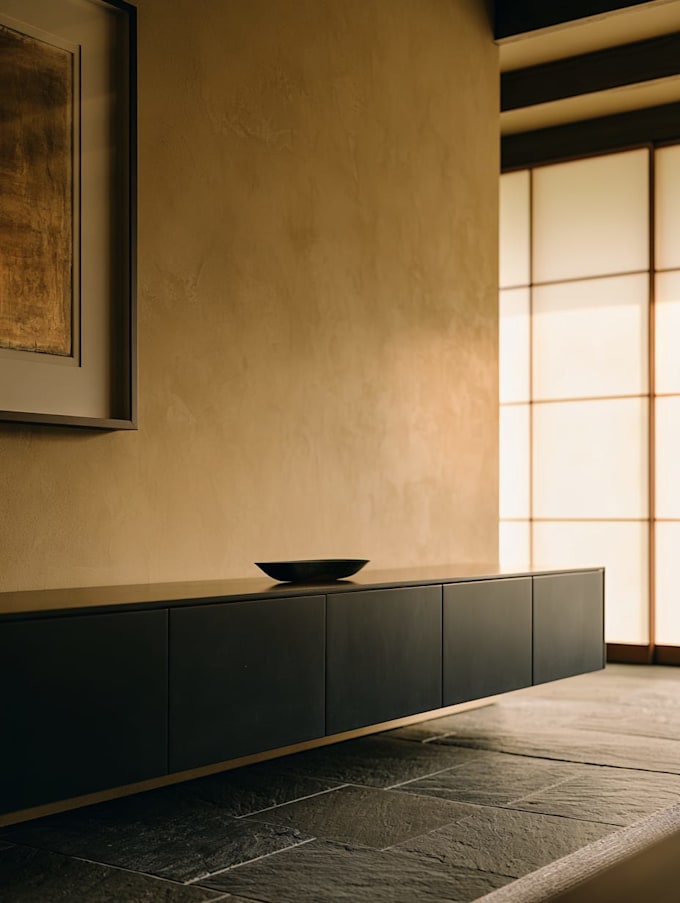 design a wabi sabi minimalist interior as a japanese interior architect
