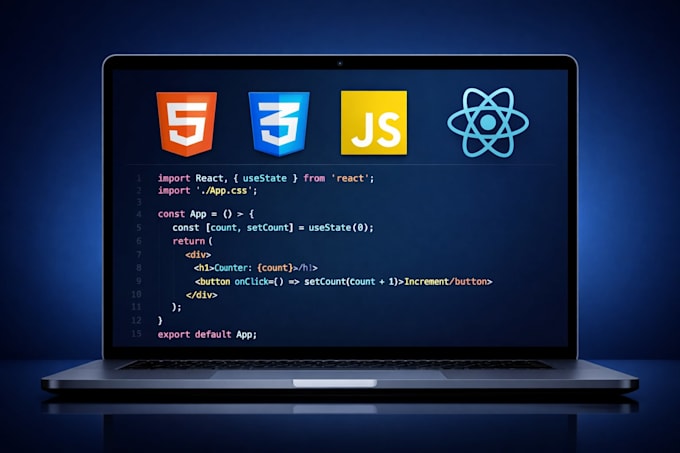create responsive website with HTML CSS js react