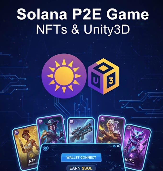 develop a solana p2e game and nft integration in unity3d