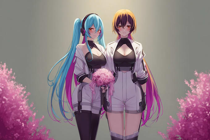 draw pngtuber plus simplified vtuber model in anime style