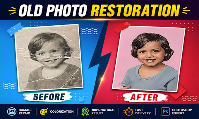 do old photo restoration and colorize damaged photos