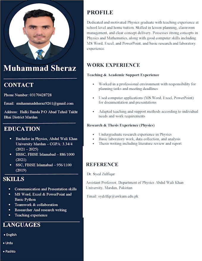 design and optimize a professional CV and resume