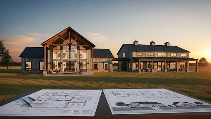 Create detailed barndominium, pole barn house plans with high quality ...