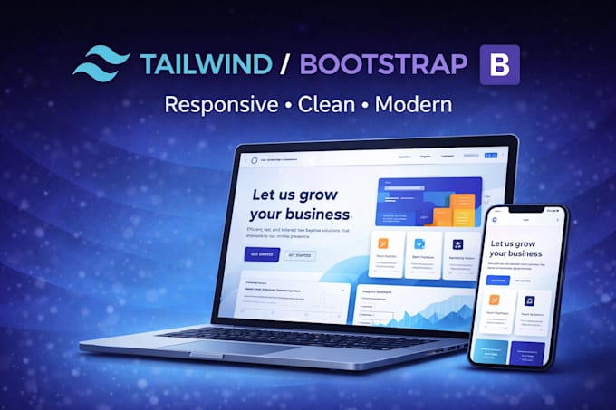 build a responsive website using tailwind css or bootstrap