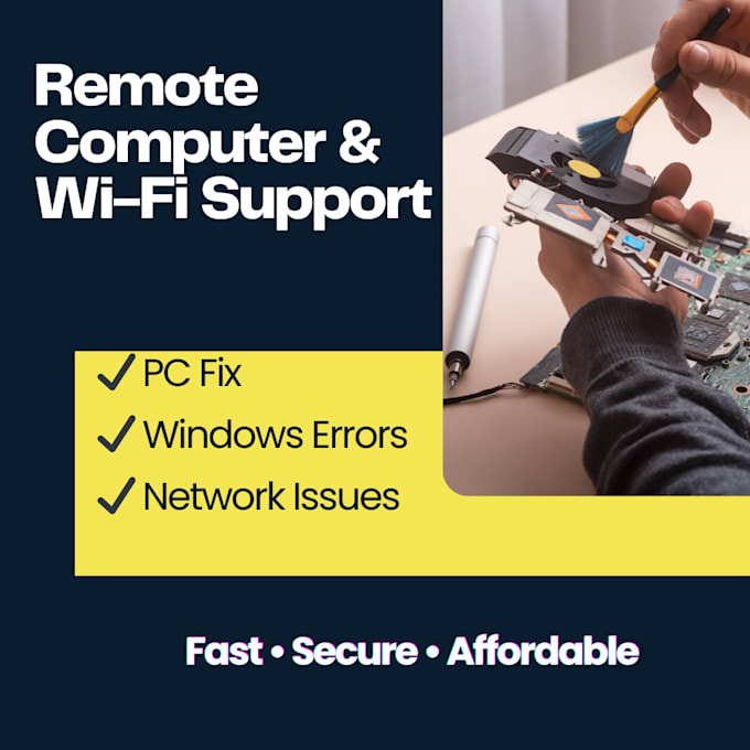fix your computer, laptop, wifi or network issues remotely