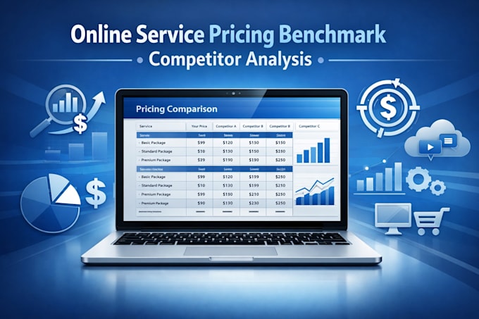 analyze online service competitors and create a pricing benchmark report