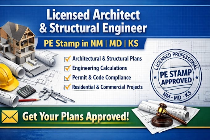 Licensed architect structural engineering pe stamp in new mexico ...