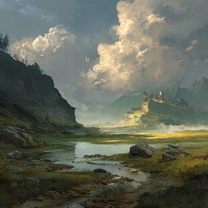 Do the landscape illustration or concept art for you by Gaseoniesi | Fiverr