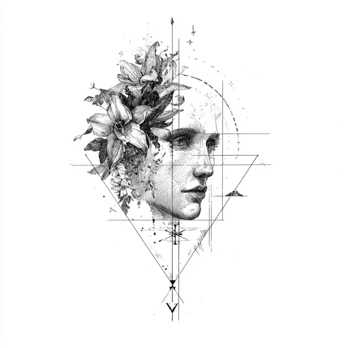 high end linework tattoo design for you