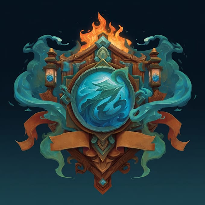 draw a fantasy, rpg, sci fi, steam game logo