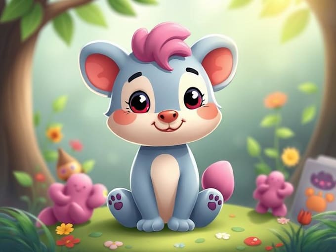 draw cute cartoon animal character