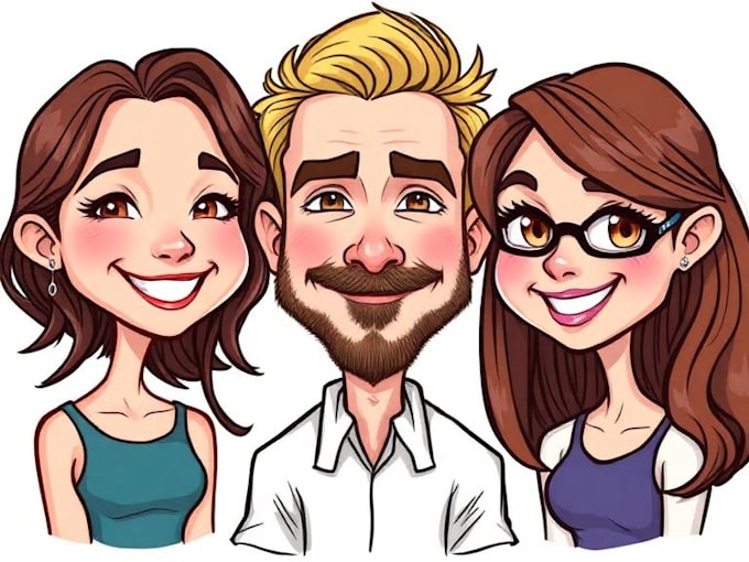 draw caricature characters, avatar cartoons, portrait