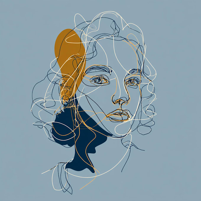 draw abstract continuous line portrait art for you