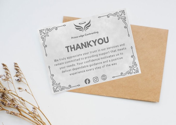 Design professional thank you card by Mdesigns_md | Fiverr