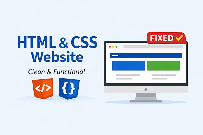 fix HTML CSS bugs and responsive issues in 24h