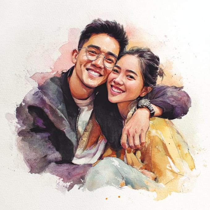 do custom portrait art, personalized couple portrait