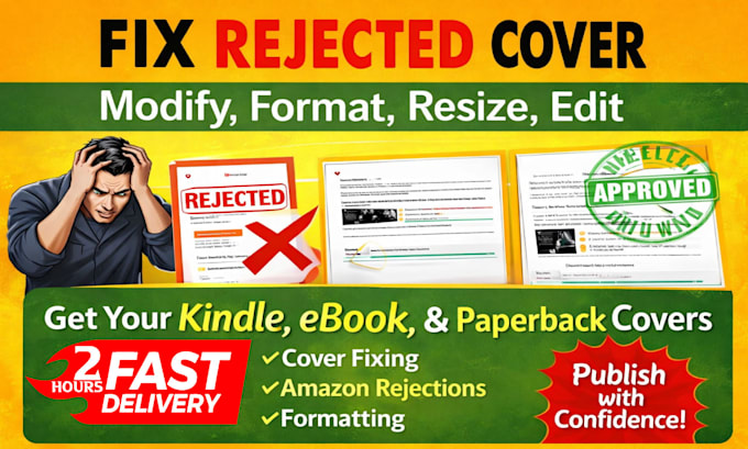 fix rejected book cover format resize modify for amazon KDP
