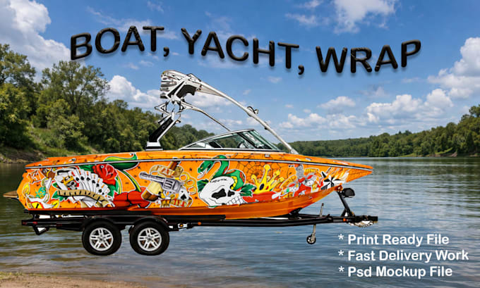 create a boat wrap, jet ski, or yacht design
