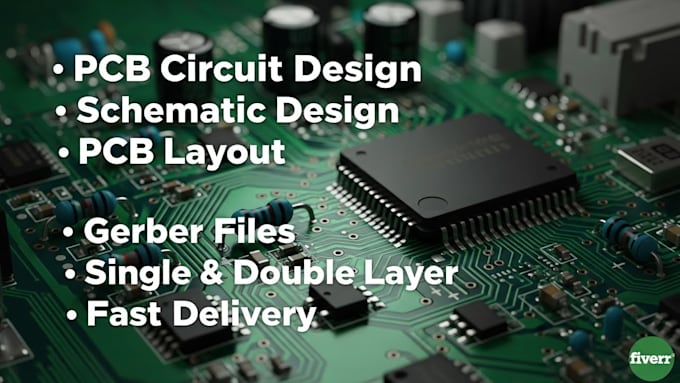 design pcb circuits and schematics, handle pcb assembly and create gerber files