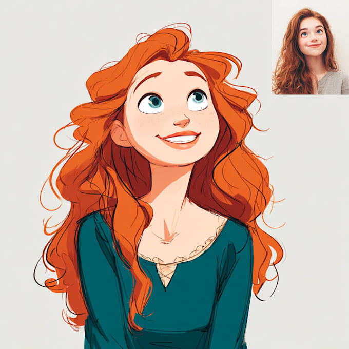 portrait into a disney style cartoon