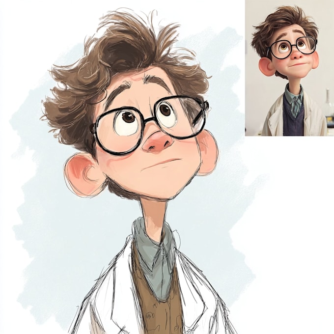 disney style cartoon portrait