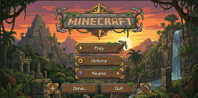 custom minecraft main menu and loading screen design