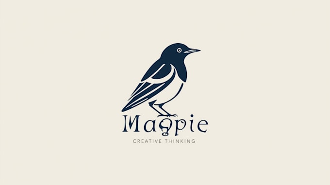 design an elegant magpie logo with my creative thinking