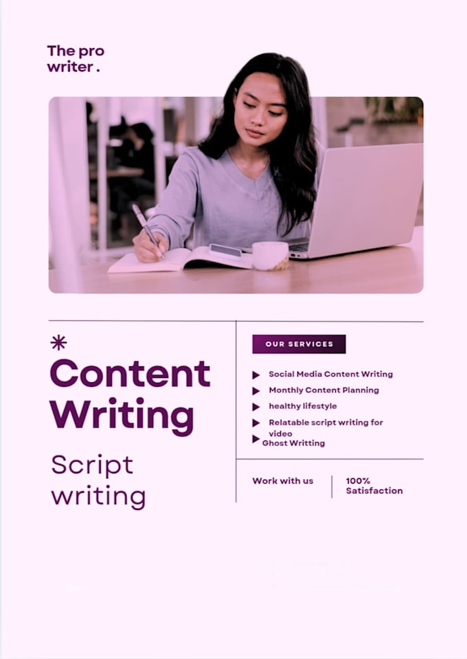 be your pro creative content writer and script writer at budget friendly rates