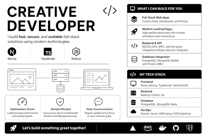 develop a custom full stack web application