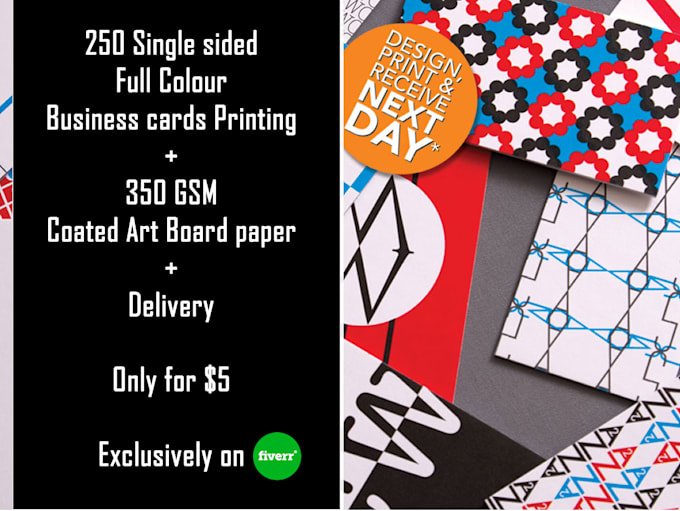 Print and deliver 50 full colour business cards by Printingcafeuk Fiverr