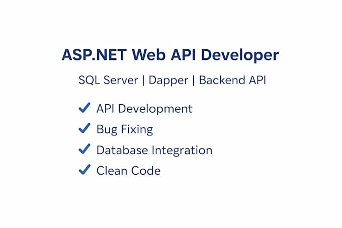 build or fix asp dotnet web API with sql server and dapper