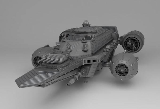 create 3d hard surface model, spaceship, props, and object for game or animation