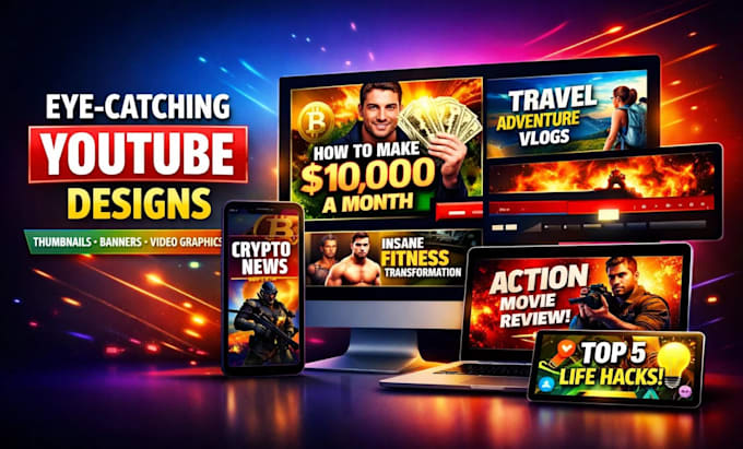 Design youtube video cover, thumbnails and banner, video graphics ...