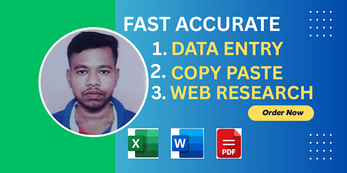 do accurate PDF to excel and image to excel data entry