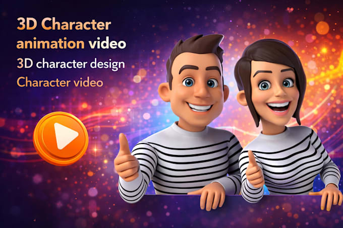 do amazing 3d character design and video