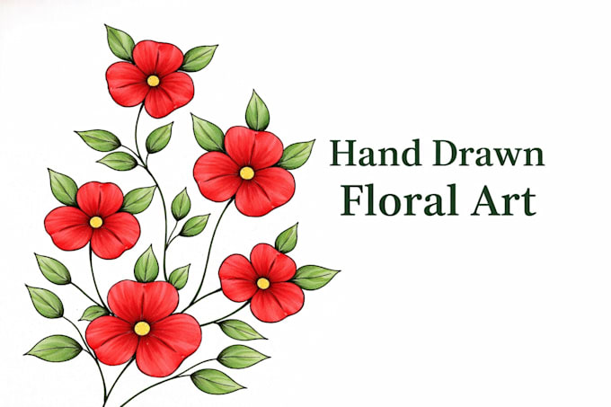 draw hand drawn pencil floral illustration