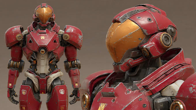 draw mecha robot armor character concept for you