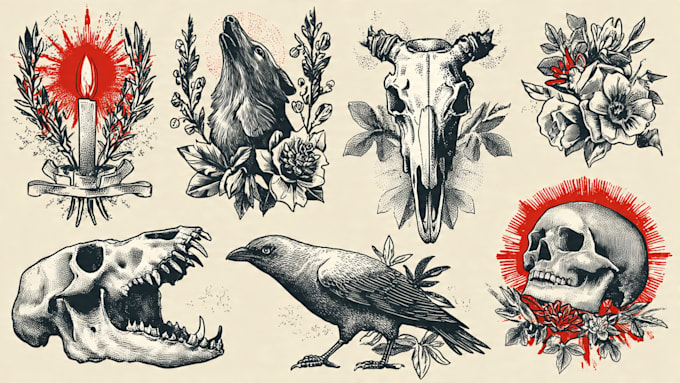 draw unique traditional tattoo design