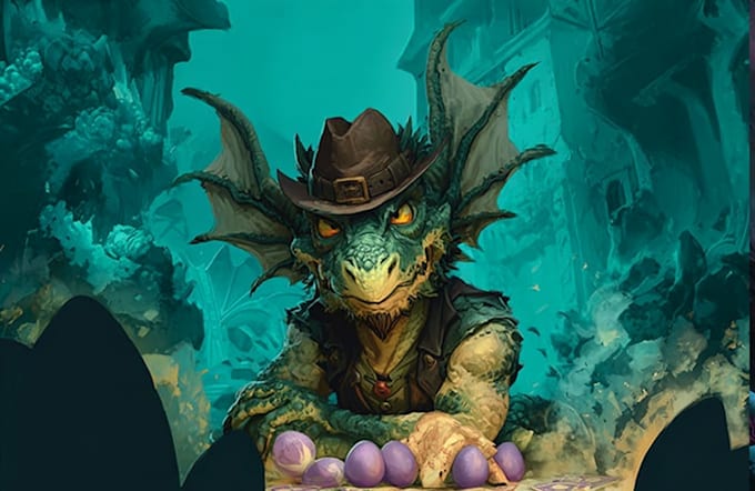 make illustrations for game cards or book cover