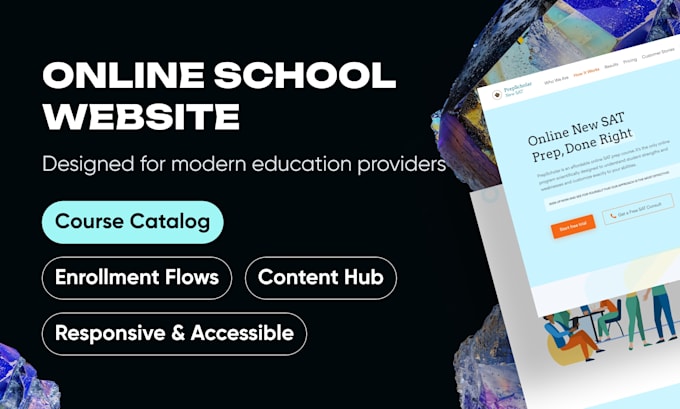design elearning or lms website platform in figma for online education courses