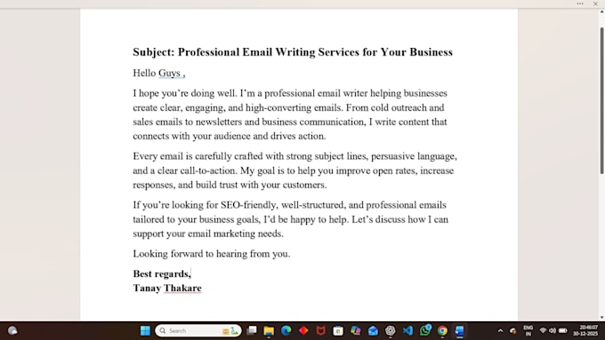 write professional emails for business and jobs