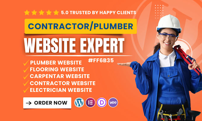 design plumber, electrician, carpenter, flooring contractor website