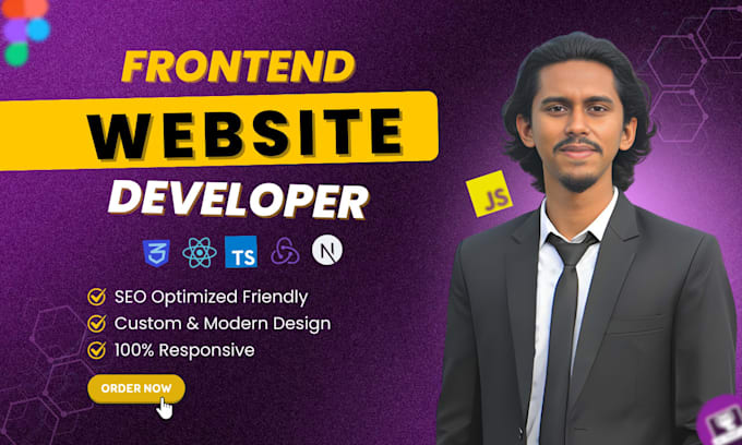 build a responsive frontend website using javascript and react next js