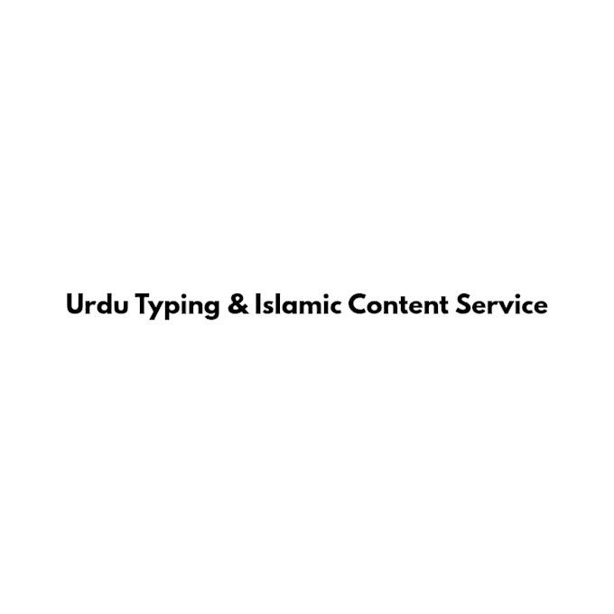 do urdu typing and islamic content writing