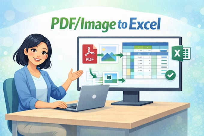 do expert PDF to excel, image to excel, and data entry professionally