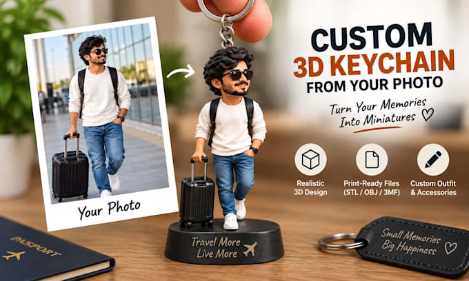 create realistic custom 3d figurine, chibi avatar from your photo