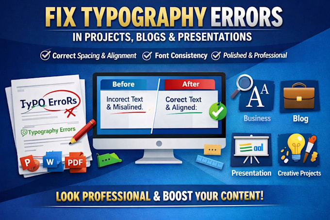 Edit typography error in every project, business, blog and presentation ...