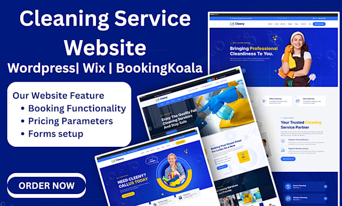 cleaning service website with booking koala, booking koala website, bookingkoala