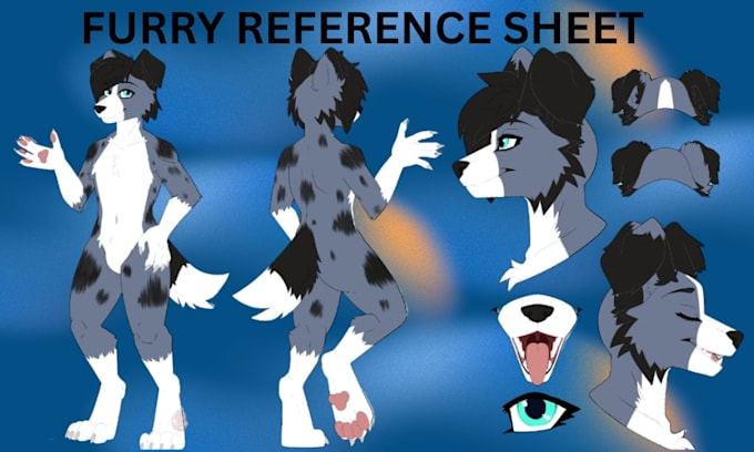 draw furry character reference sheet custom fursona design furry art commission